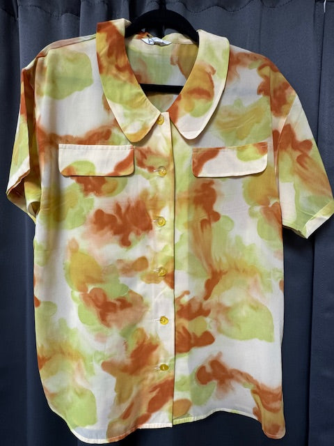 Blouse: Vintage Short Sleeve Button Up Shirts (Various Designs)