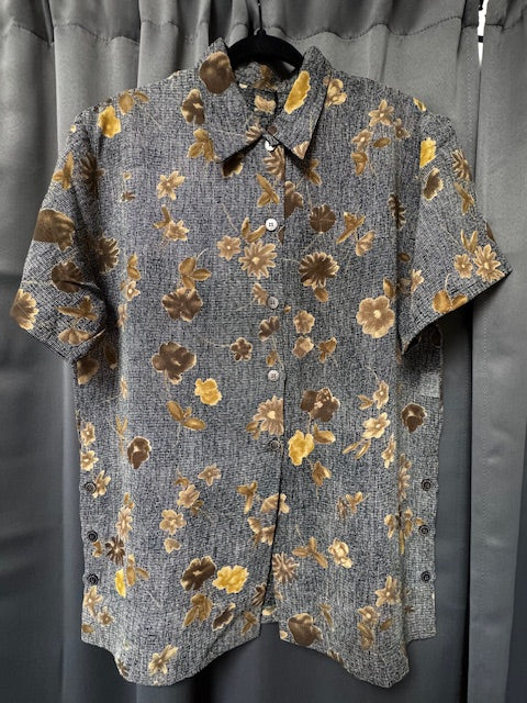 Blouse: Vintage Short Sleeve Button Up Shirts (Various Designs)