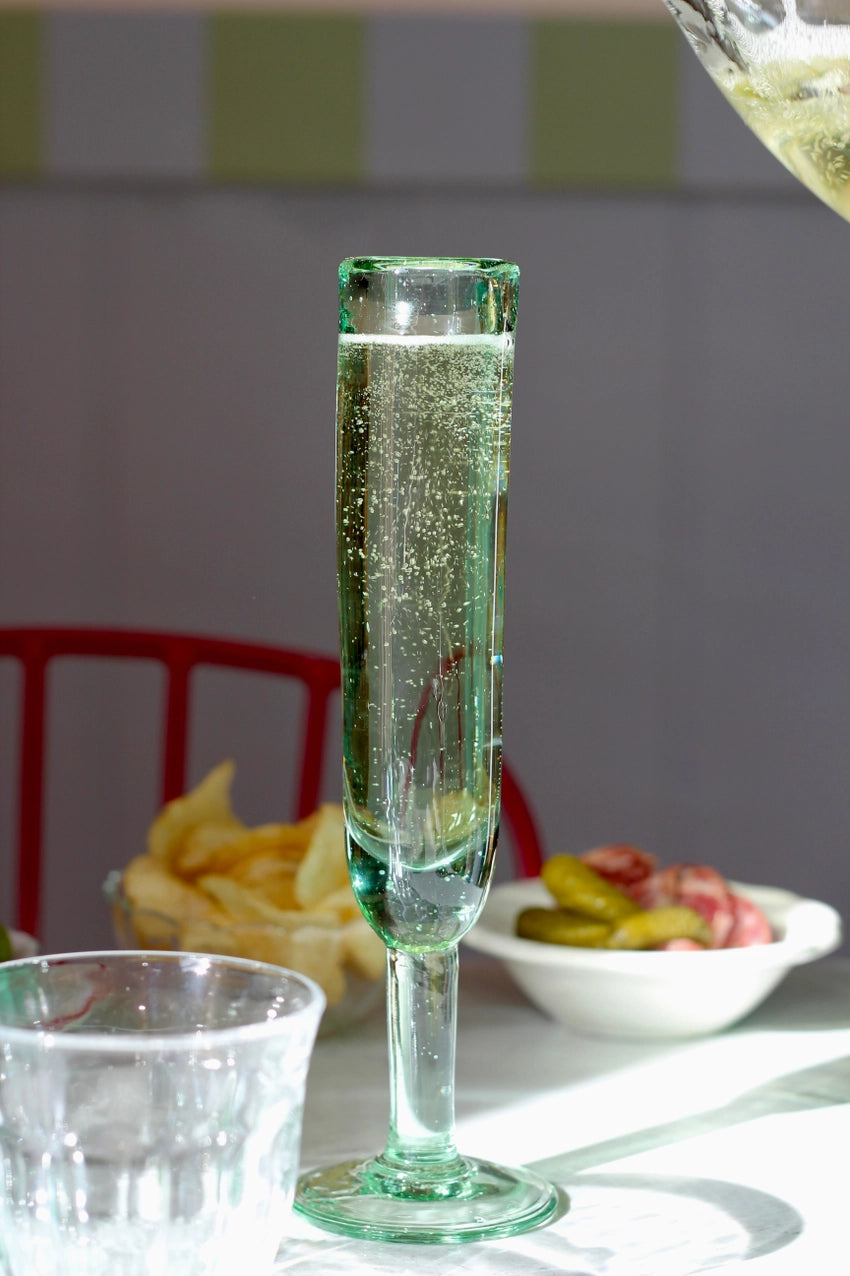 Glasses: Handblown Champagne Flutes