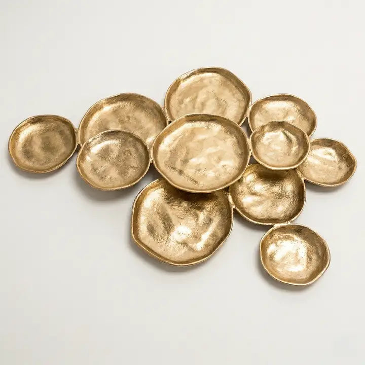 Cluster Platter: 11 Plate Gold Textured