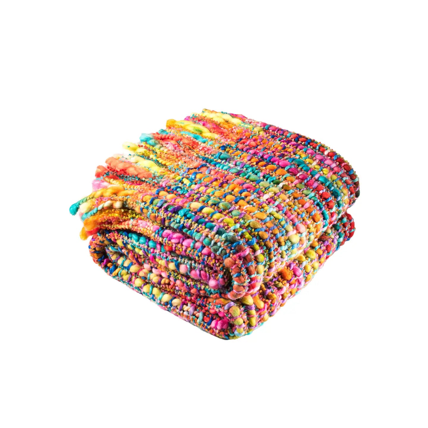 Blanket: Soft Woven Rainbow Throw