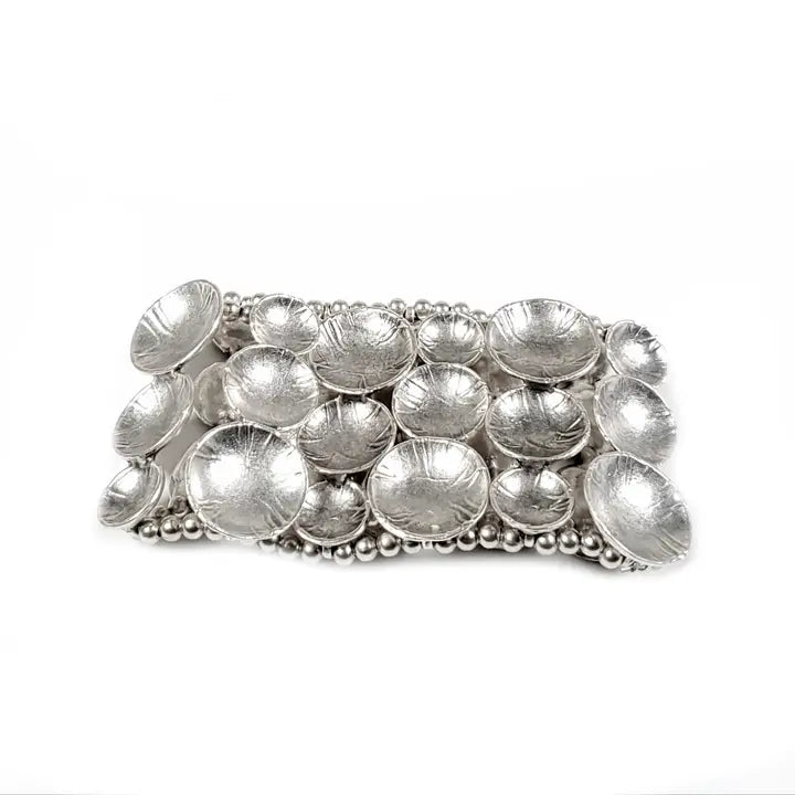Bracelet: Pewter Stretch Cups