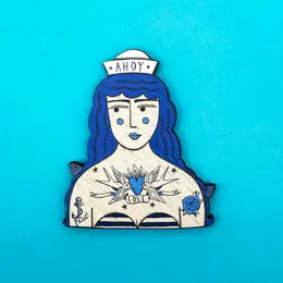 Brooches: Walnut Wood Characters