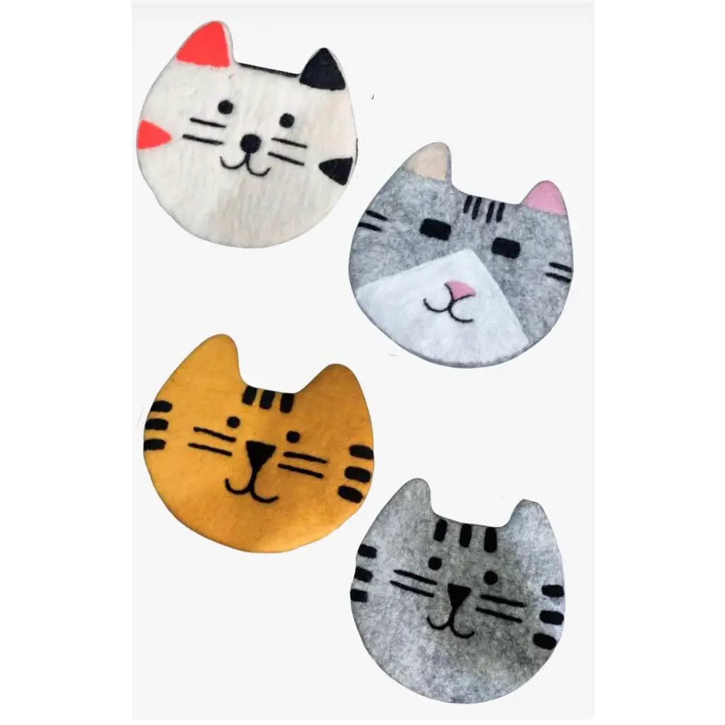 Trivet: Felted Cats