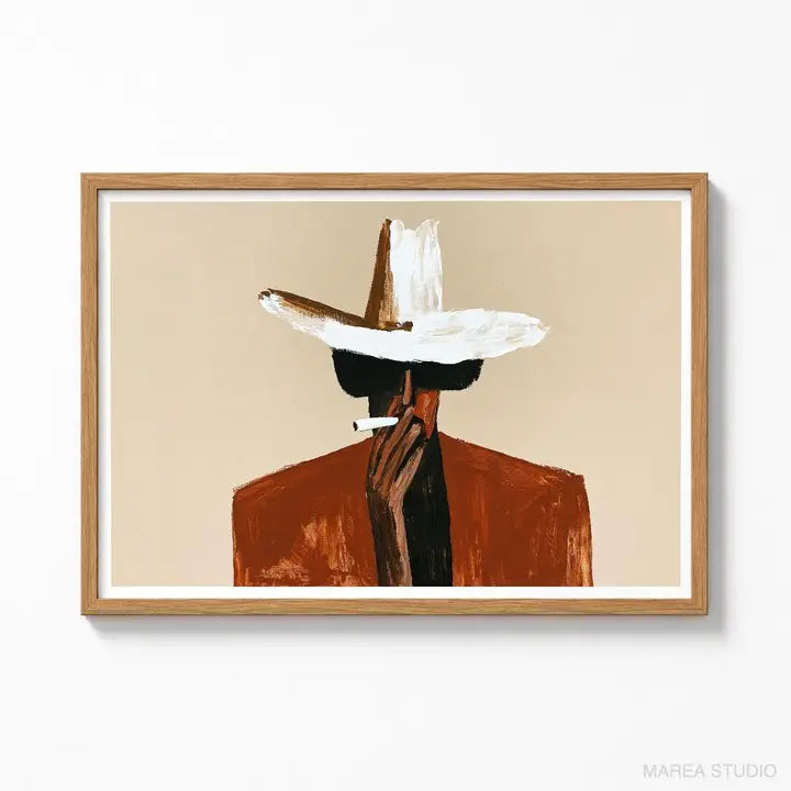 Art Print: Abstract Cowboy Wall Art