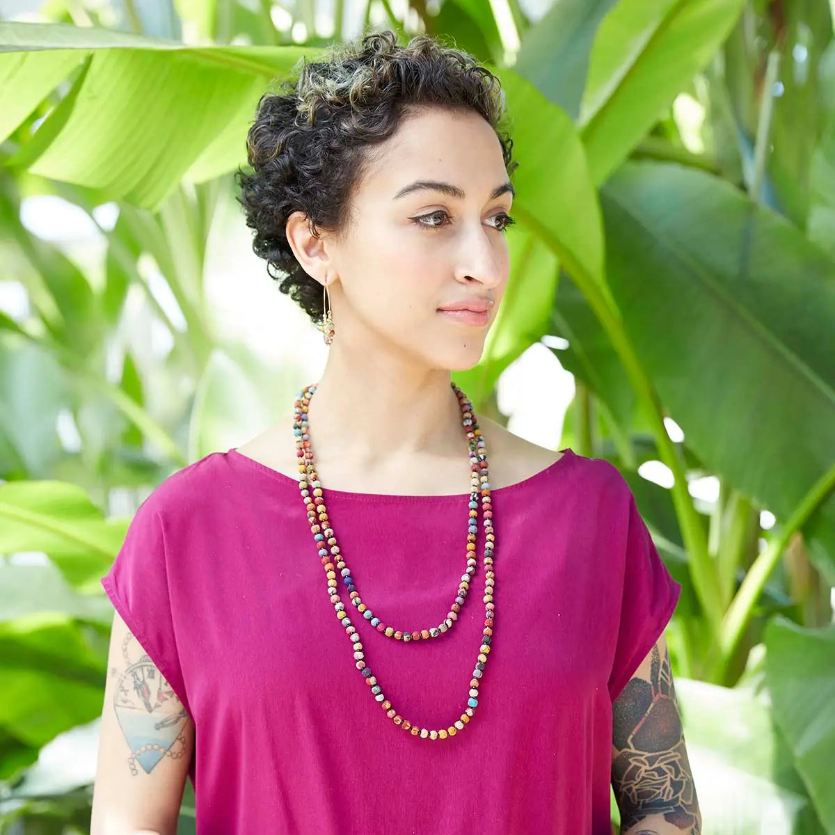 Necklace: Kantha Bead Long