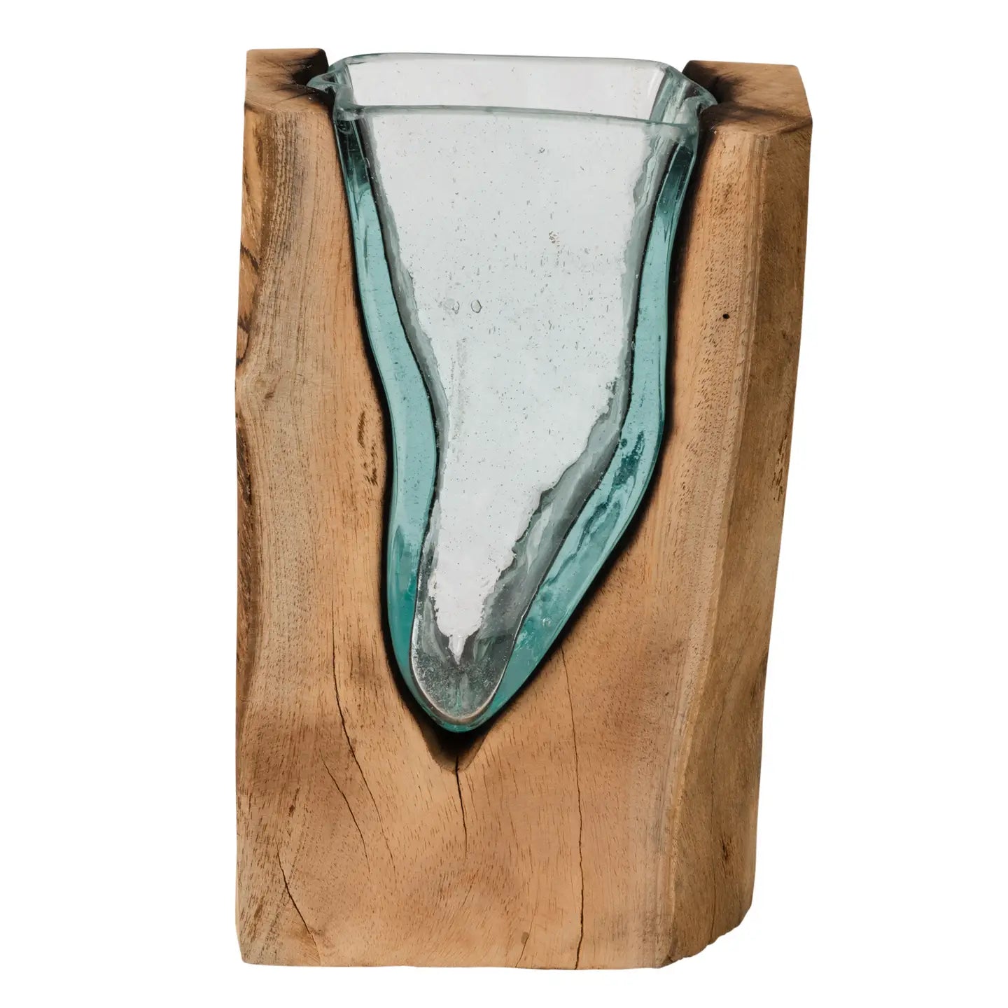 Vase: Recycled Glass and Wood