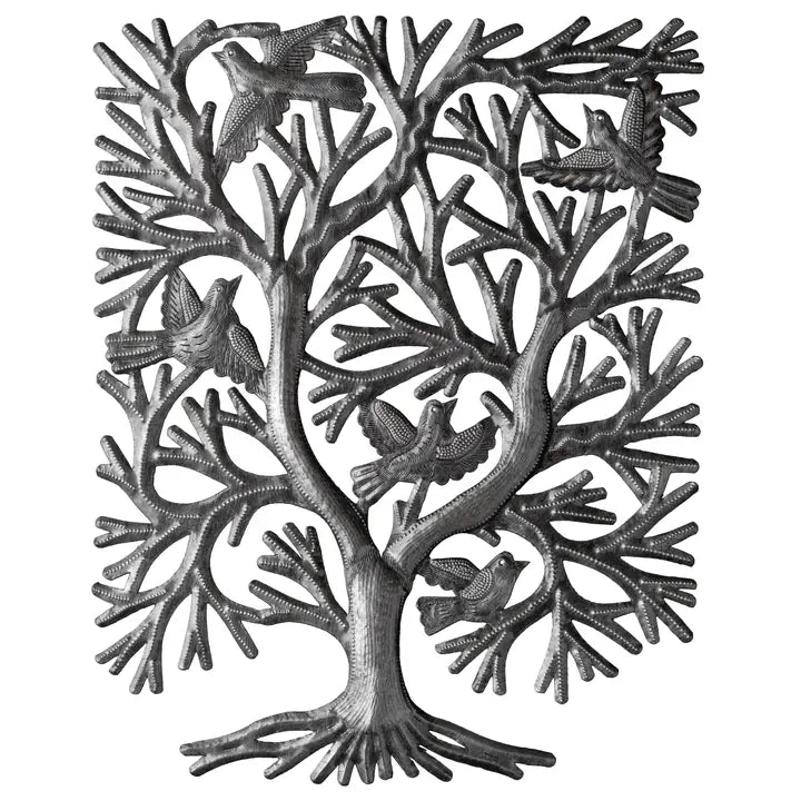 Wall Decor: Rectangular Bush with Birds