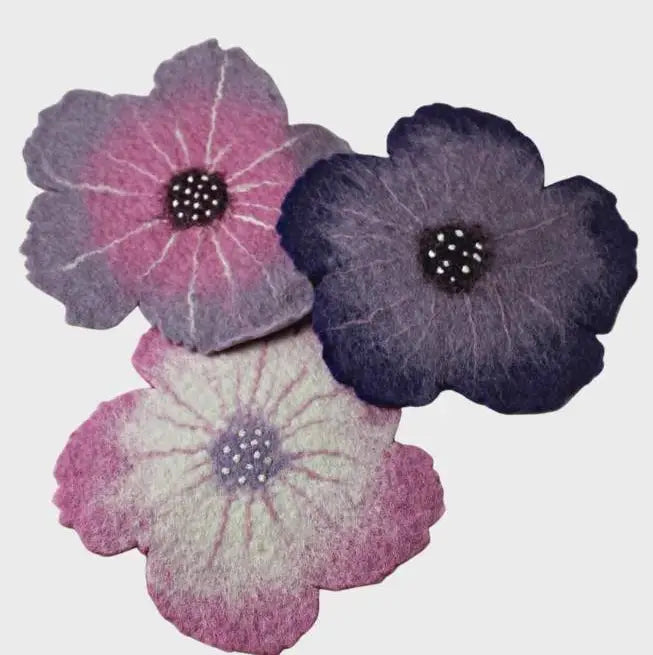 Trivet: Felt Flower (Hibiscus/Spiral Sun or Sunflower)