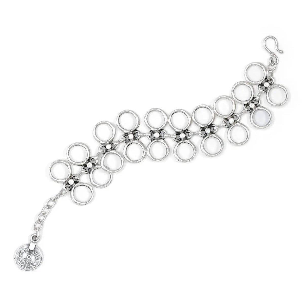 Bracelet: Pewter Open Circles