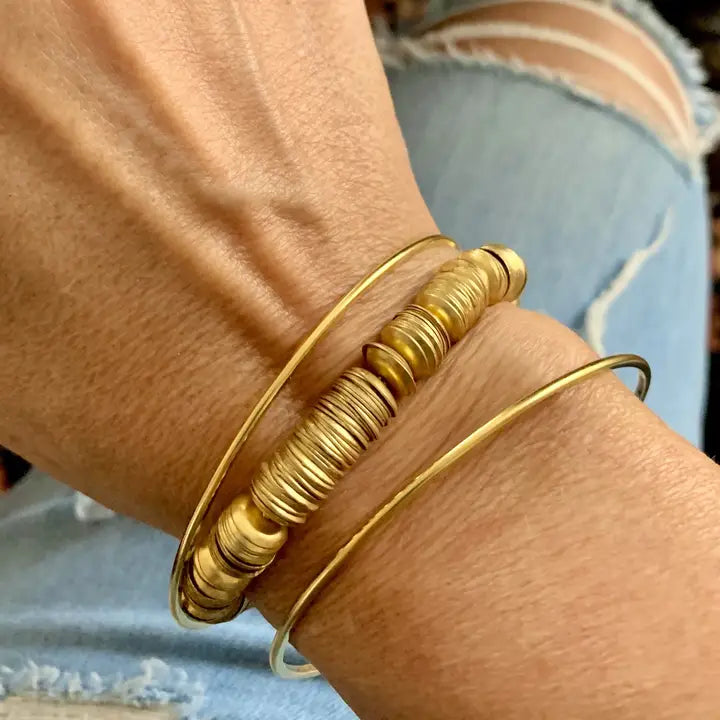 Bracelet: Honeypants- Brass Metal Bangle Set