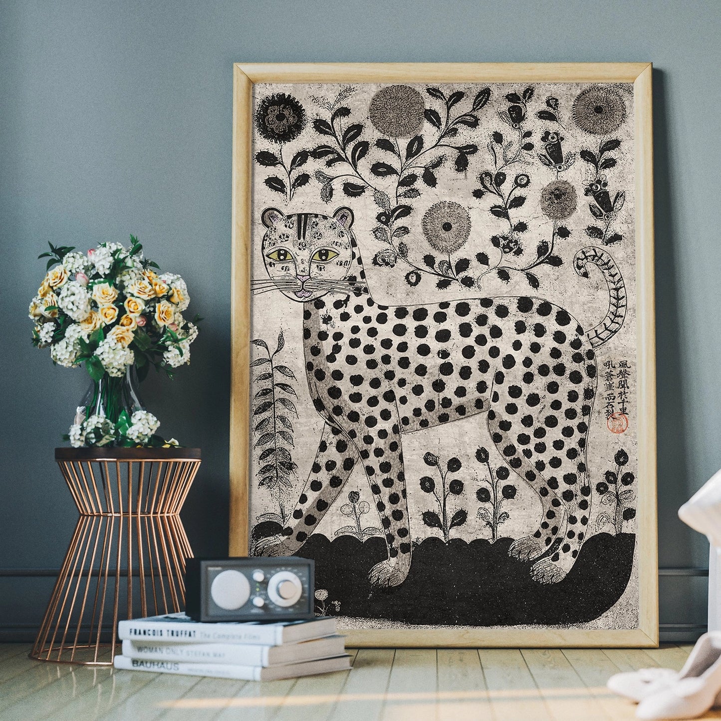 Art Print: Black and White Leopard Folk