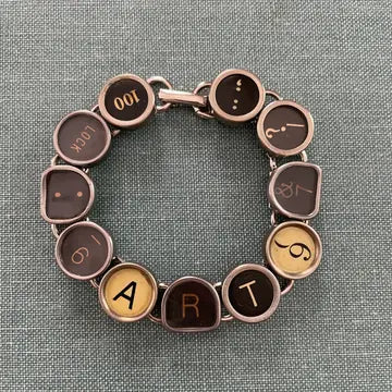Bracelet: Vintage Typewriter Key (Various Designs)