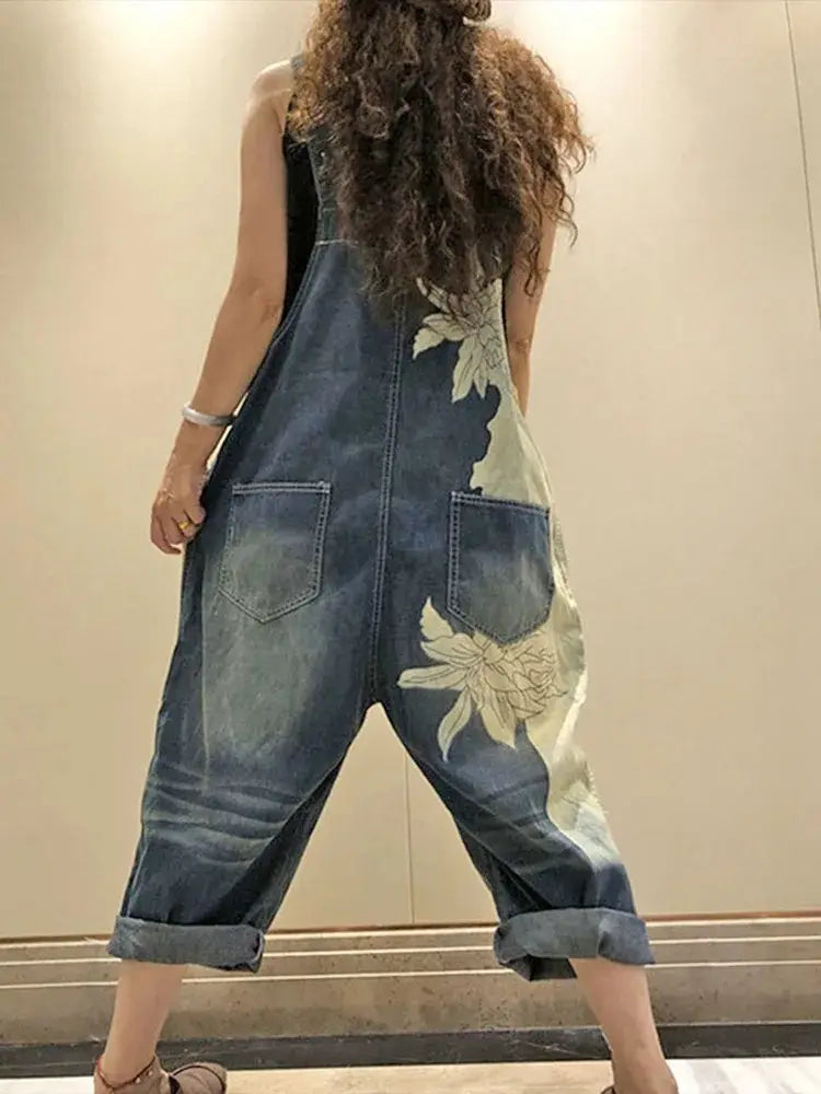 Overalls: Distressed Denim with Floral
