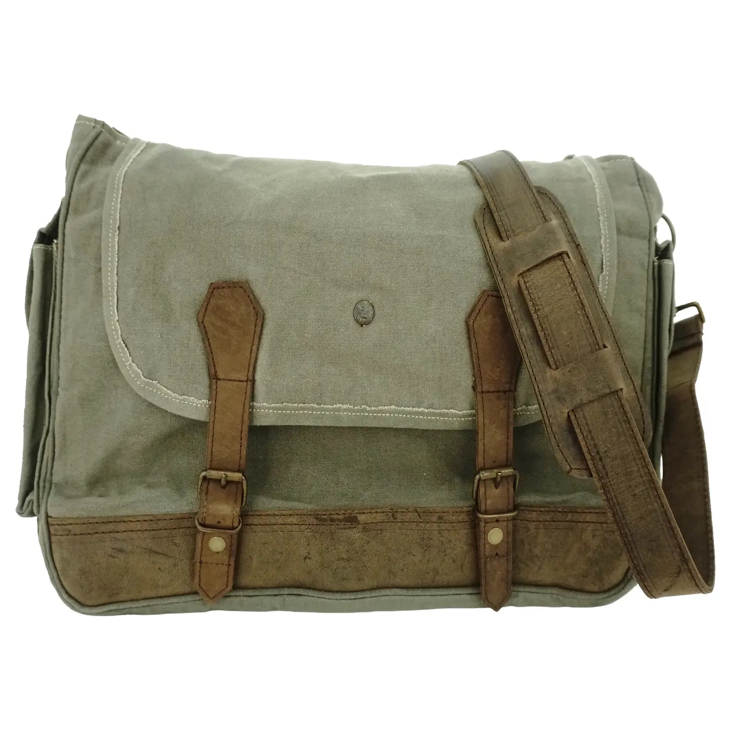 Messenger Bag: Recycled Military Tent (Two Colors)