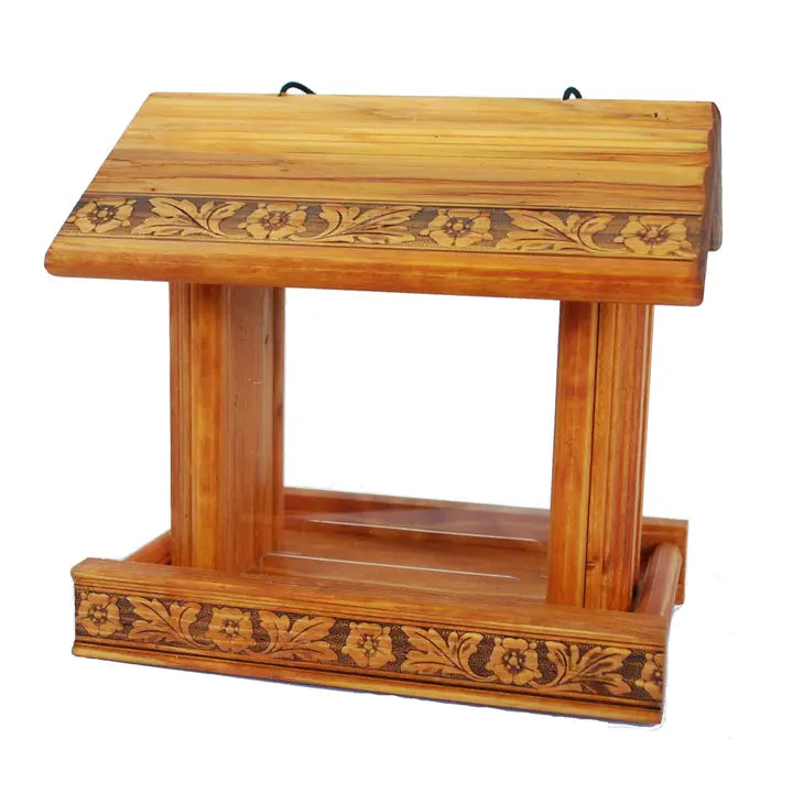 Birdhouse: Carved Redwood