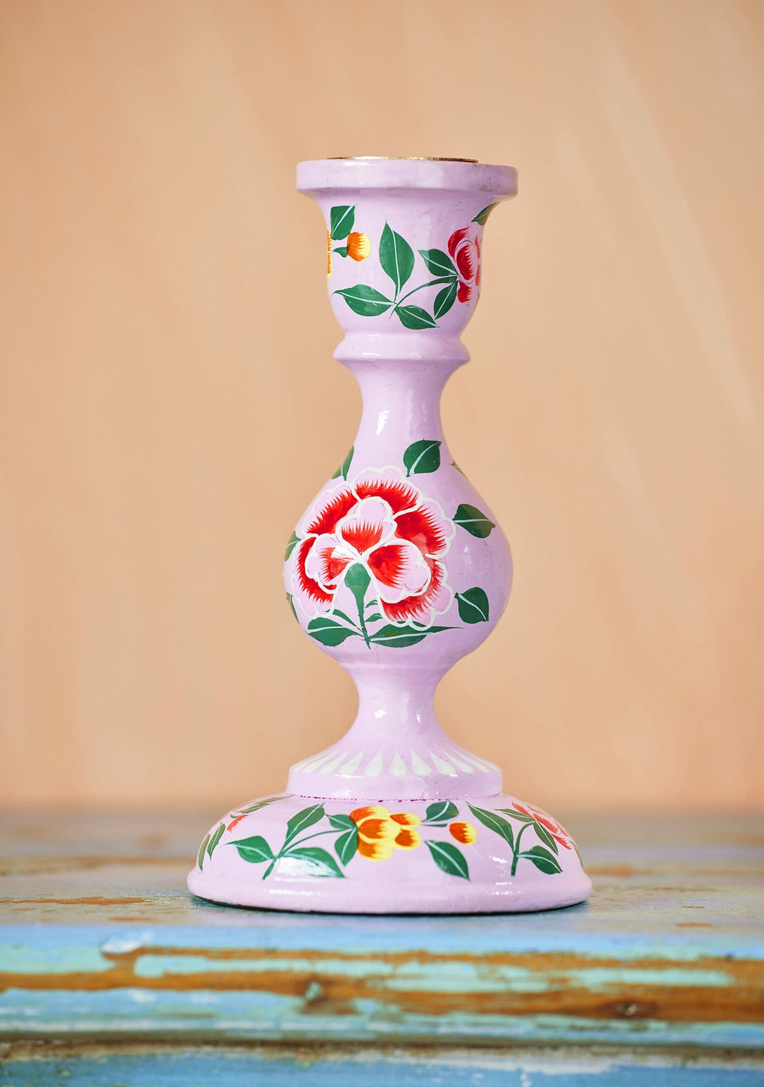 Candlestick: Hand Painted Kashmiri Candlestick