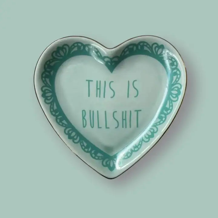 Trinket Dish: "This Is Bullshit" Lace Heart