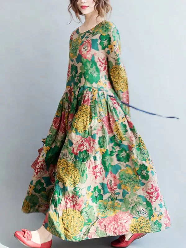 Dress: Long Floral with Tie