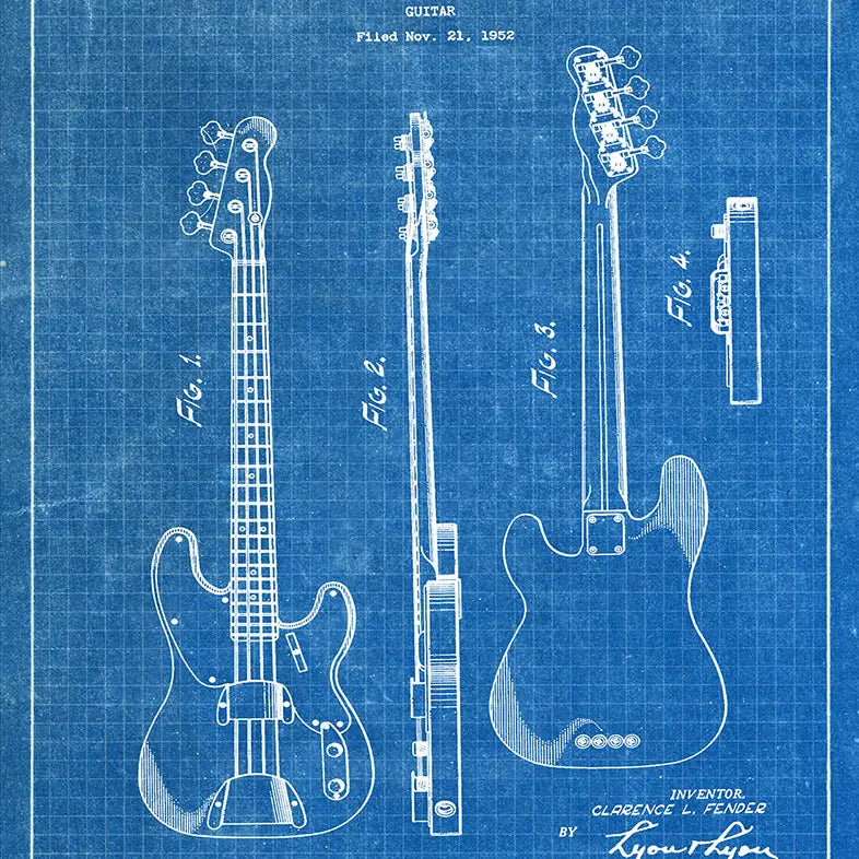 Art Print: Fender Guitar 1953 Patent