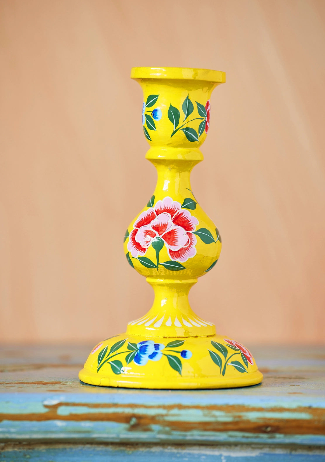 Candlestick: Hand Painted Kashmiri Candlestick