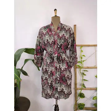 Robes: Up-Cycled Silk Short Kimono