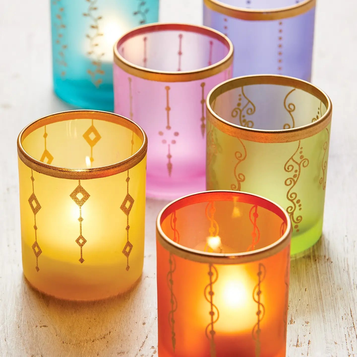 Votive: Hand Painted (Various Colors)