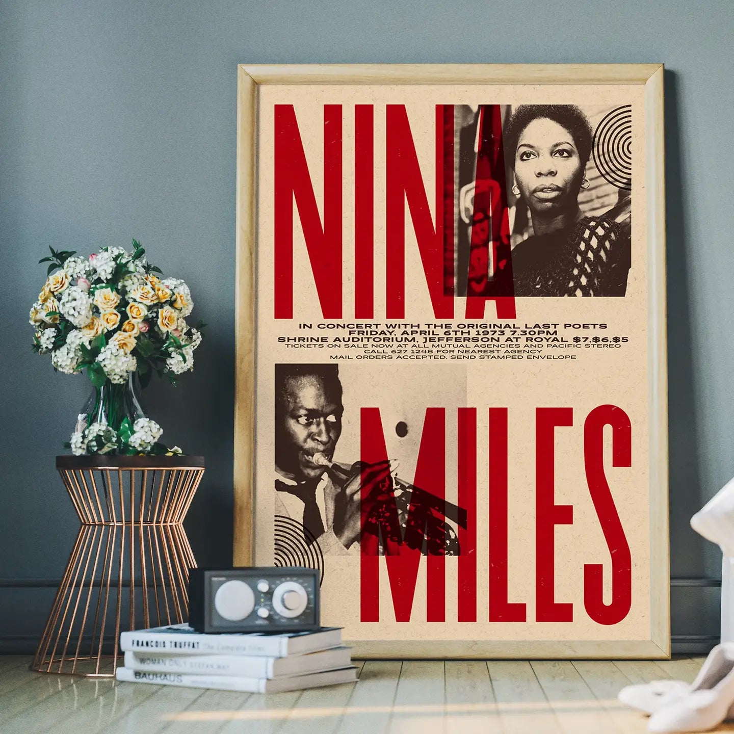 Art Print: Nina Simone & Miles Davis Concert Print