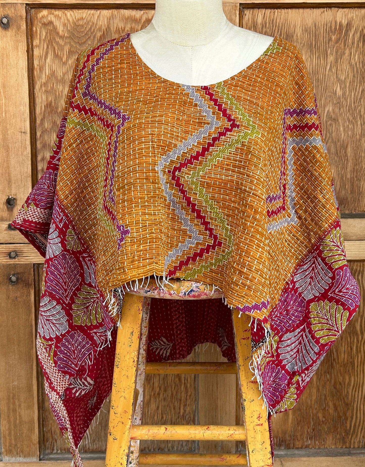 Blouse: Kantha Poncho (Various)