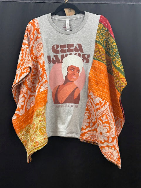Upcycled Kantha Tee: Etta James