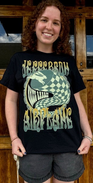 T-Shirt - Official Jefferson Airplane T-shirt White Rabbit/Green Ombre