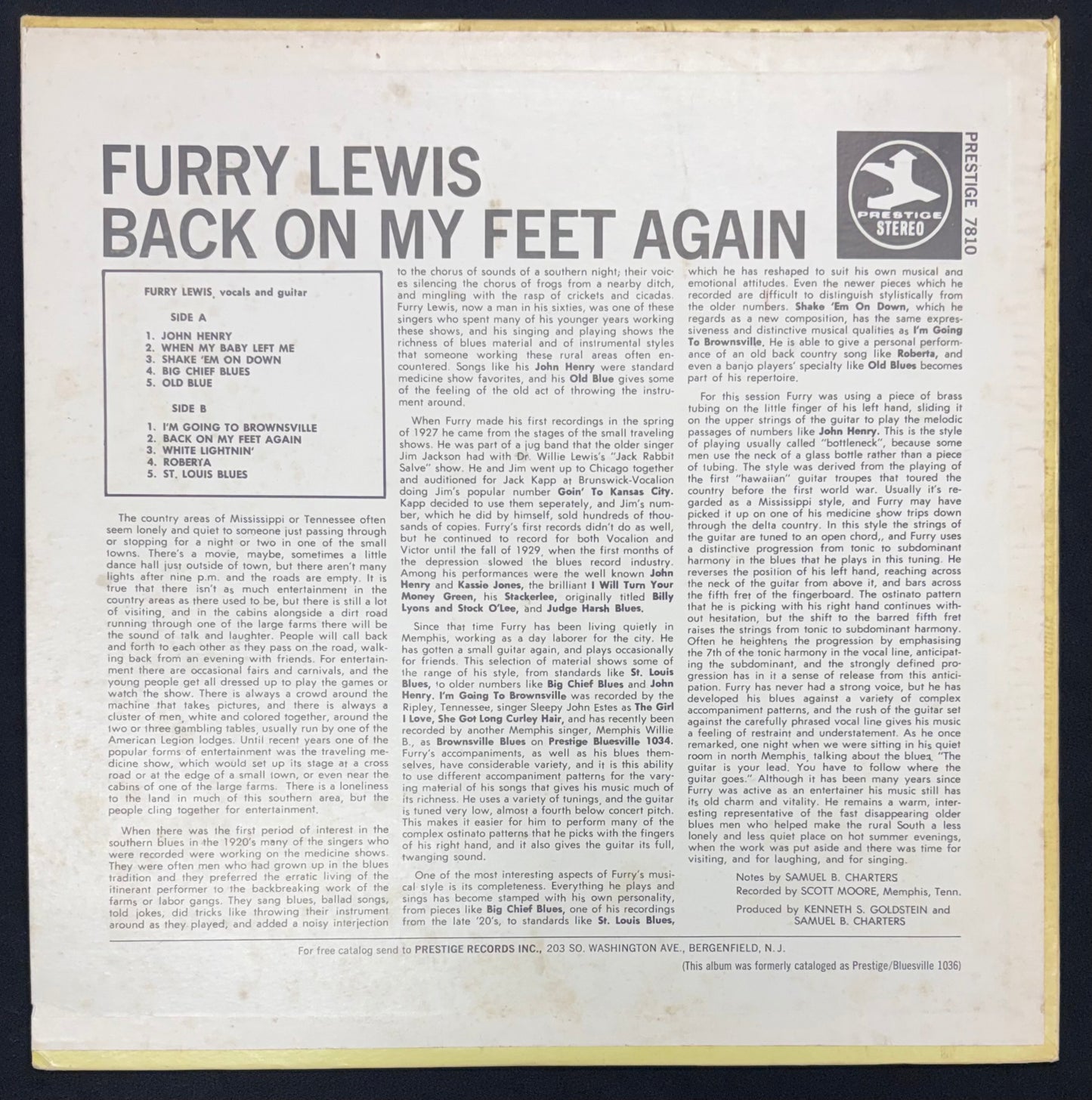 Lewis, Furry - Back On My Feet (JK)