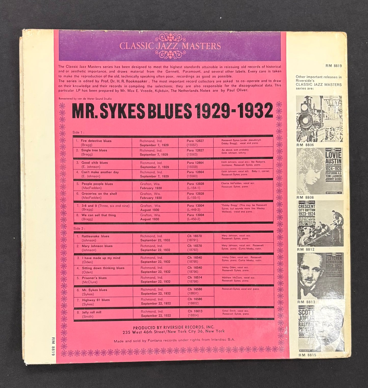 Sykes, Roosevelt - Mr. Sykes Blues 1929 - 1932 (JK)
