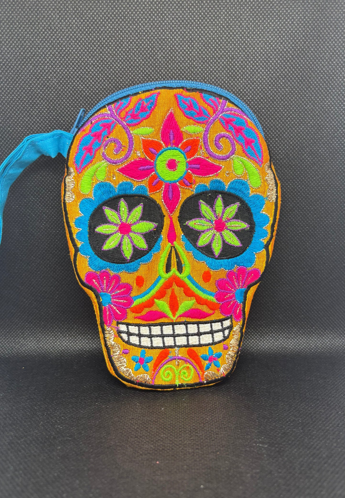 Coin Purse: Skull Embroidered (Various Colors)