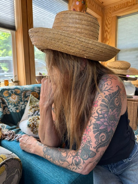 Hat: Vintage Straw Garden Hat