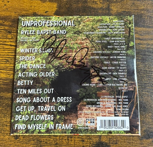 CD: Rylee Bapst Newest CD, "Unprofessional" Autographed