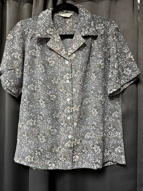 Blouse: Vintage Short Sleeve Button Up Shirts (Various Designs)