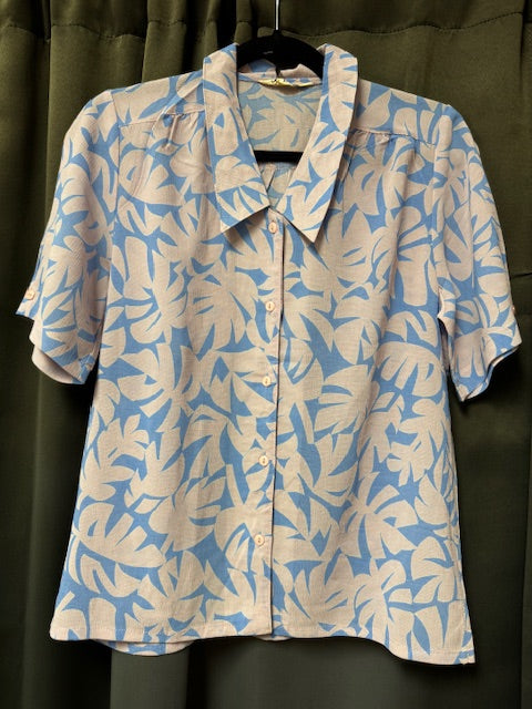 Blouse: Vintage Short Sleeve Button Up Shirts (Various Designs)