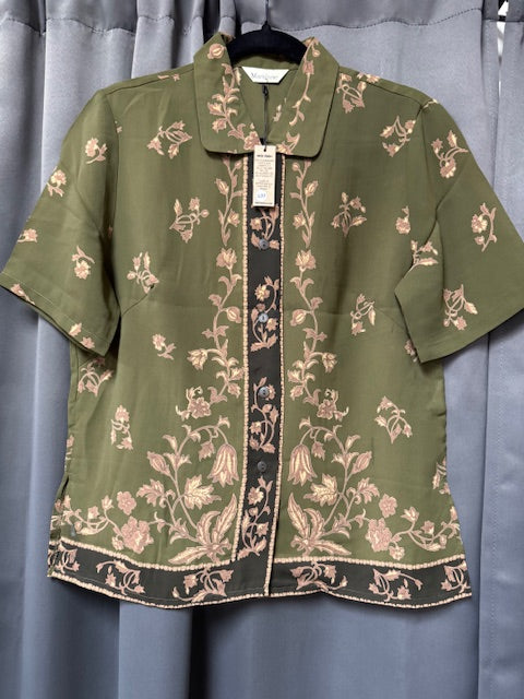 Blouse: Vintage Short Sleeve Button Up Shirts (Various Designs)