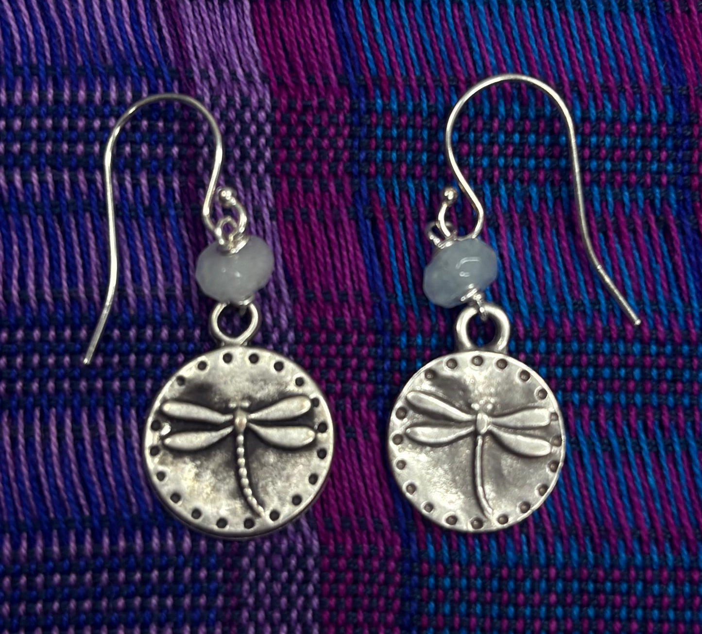 Earrings: Silver Dragonfly Drop