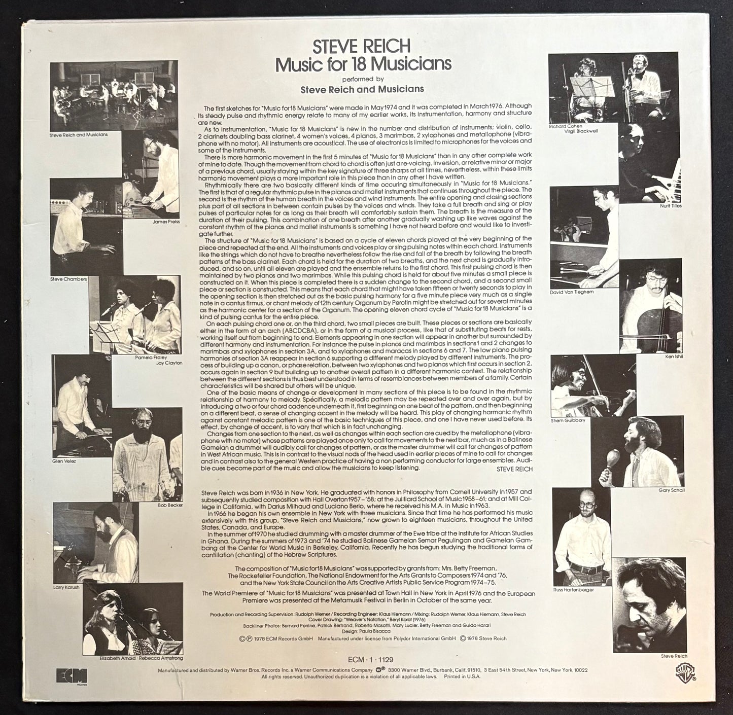 Reich, Steve - Music for 18 Musicians (JK)