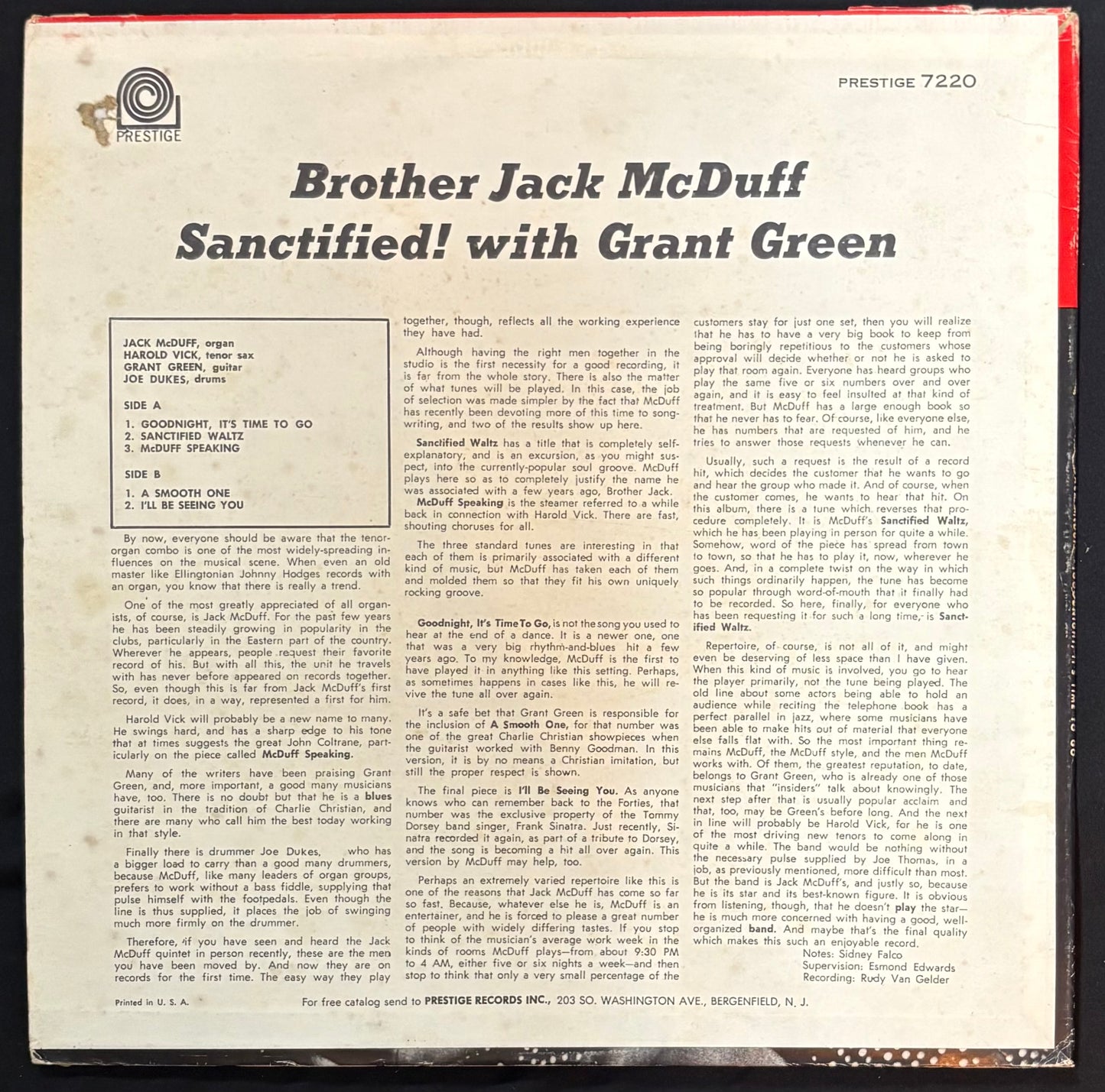 McDuff, Jack - Goodnight, It’s Time To Go (JK)