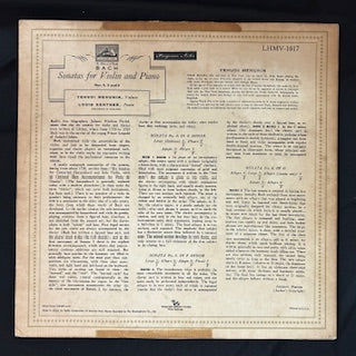 International: Kentner, Louis; Menuhin, Yehudi - Sonatas for Violin and Piano - Bach (JK)
