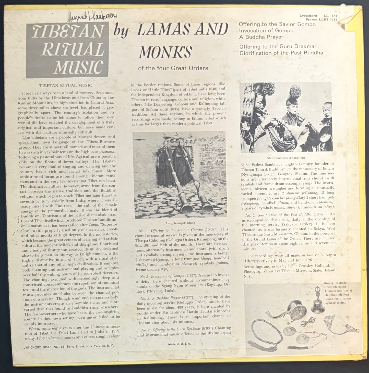 International: Tibetan Ritual Music by Lama and Monks (JK)