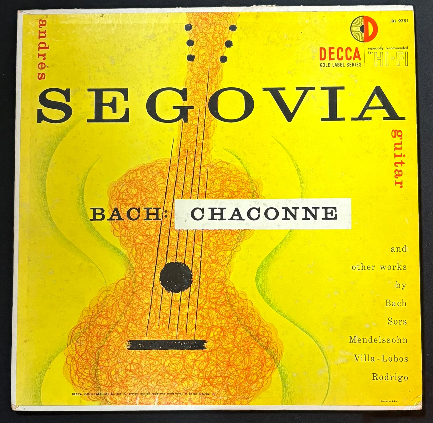 International: Segovia, Andres - Chaconne And Other Works By Bach, Sor, Mendelssohn, Villa-Lobos, Rodrigo (JK)