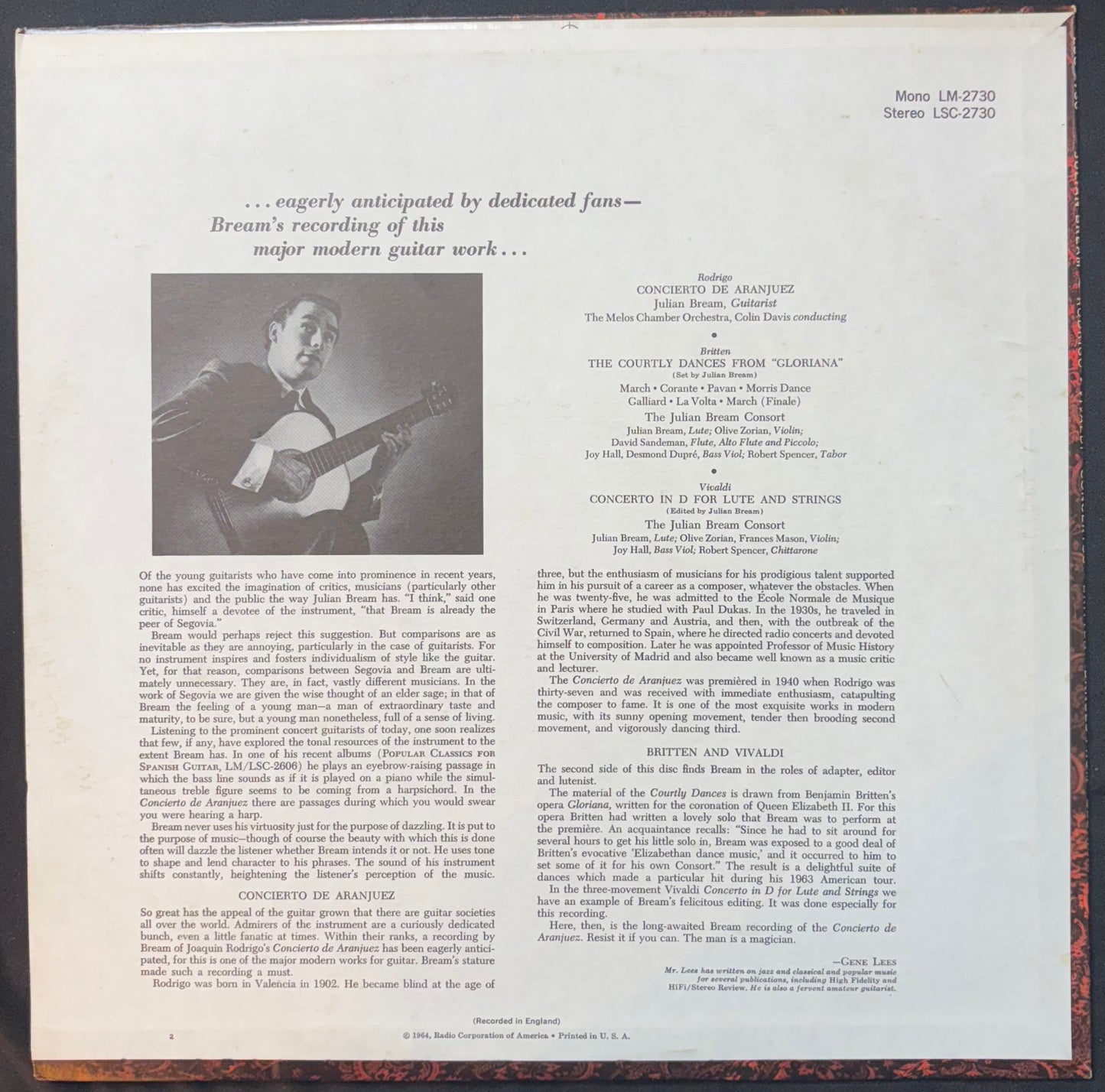International: Bream, Julian - Concierto De Aranjuez For Guitar And Orchestra / Concerto For Lute And Strings / The Courtly Dances From "Gloriana" (JK)