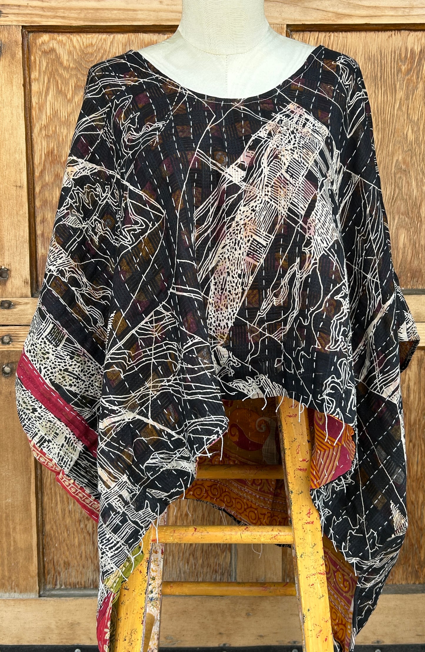 Blouse: Kantha Poncho (Various)