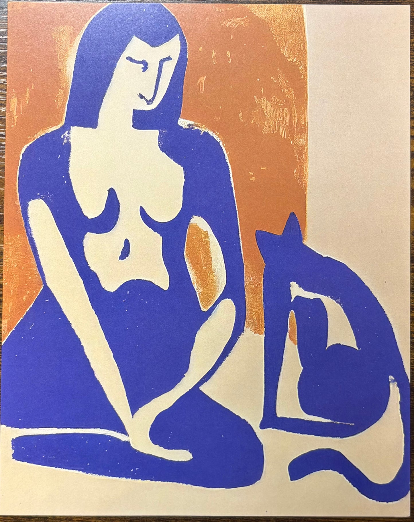 Art Print: Henri Matisse Inspired Cat and Woman Art Prin