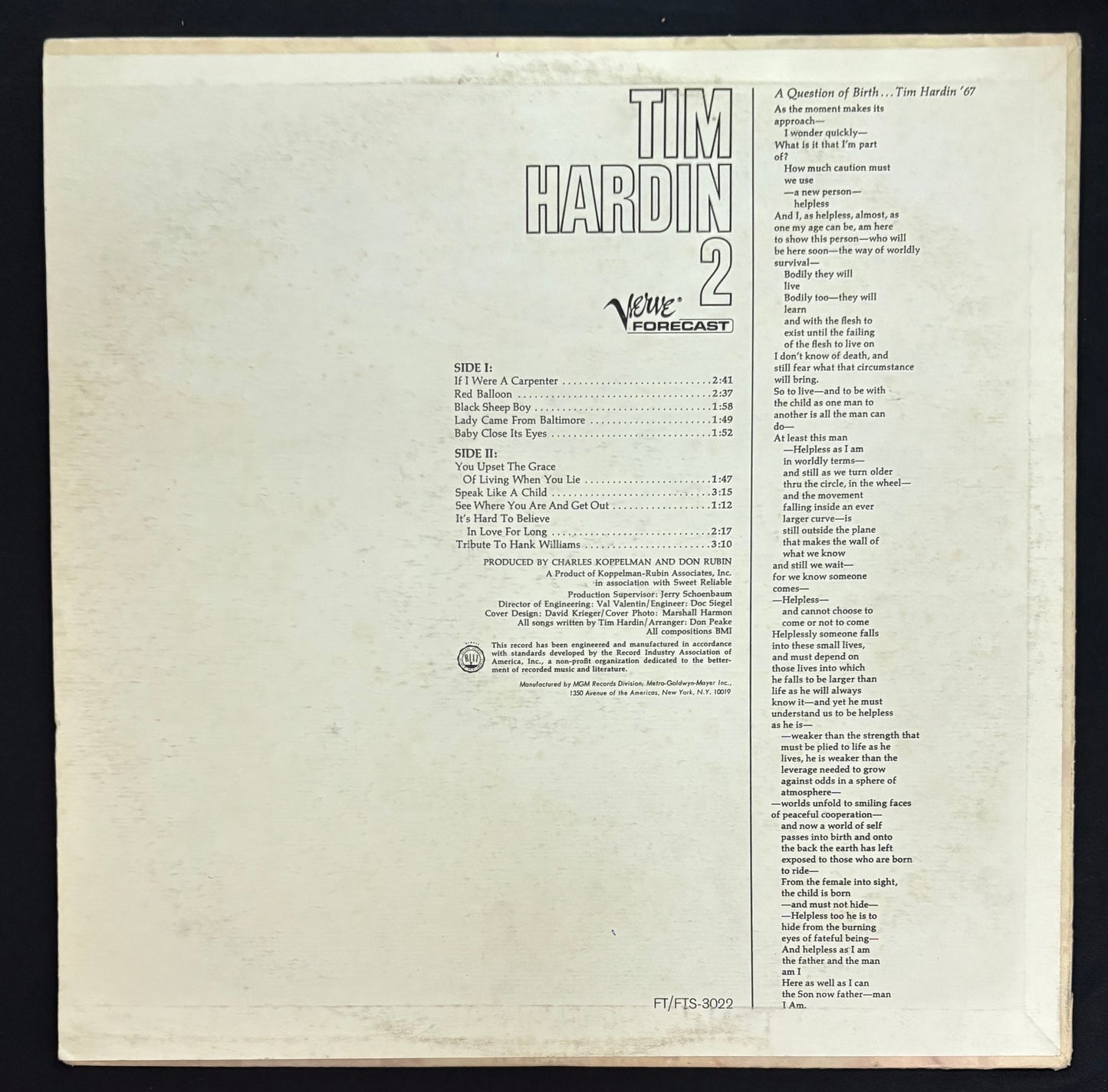 Hardin, Tim - 2 (JH)