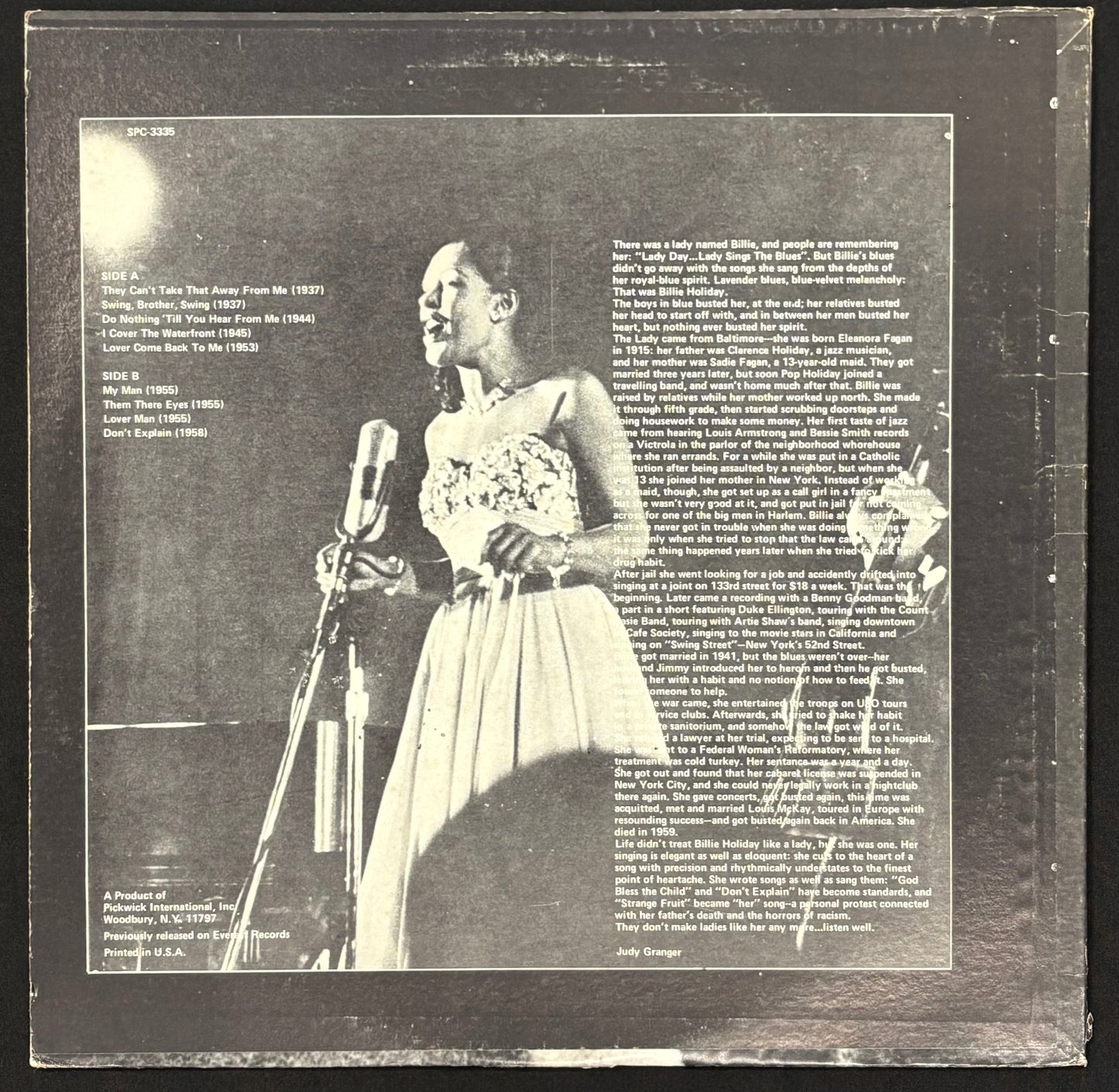 Holiday, Billie - Billie Holiday Sings The Blues (JK)